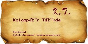 Kolompár Tünde névjegykártya