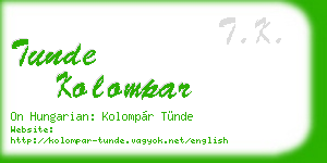 tunde kolompar business card